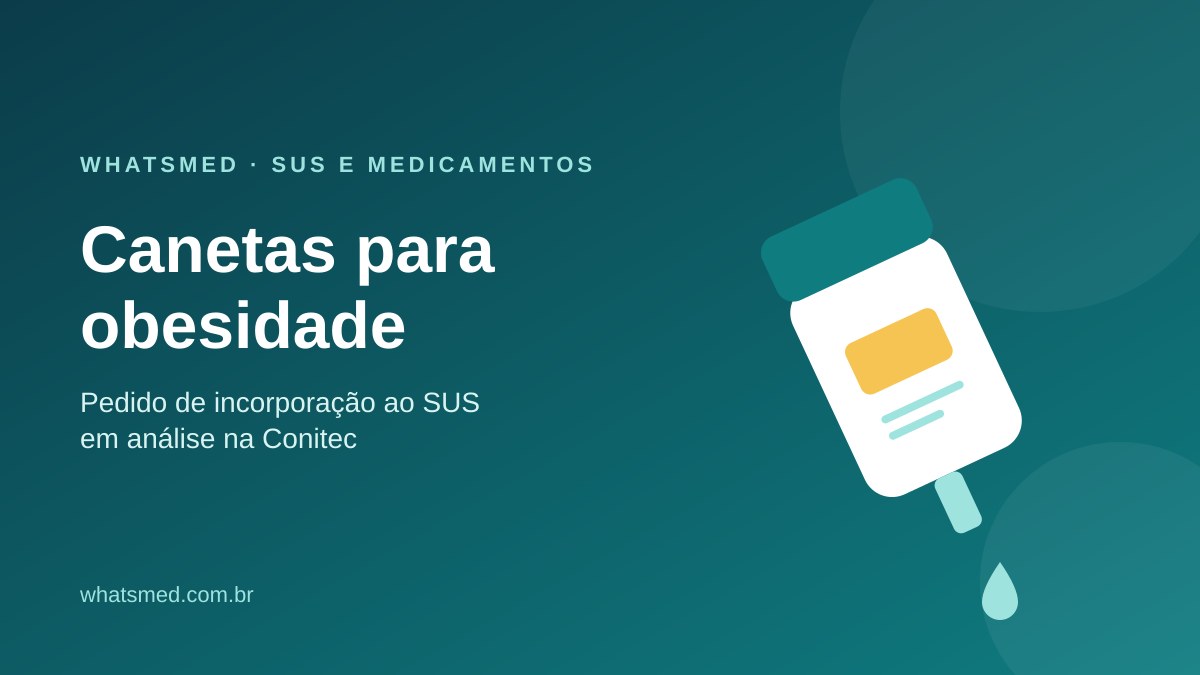 Canetas para obesidade podem chegar ao SUS: o que o pedido à Conitec significa